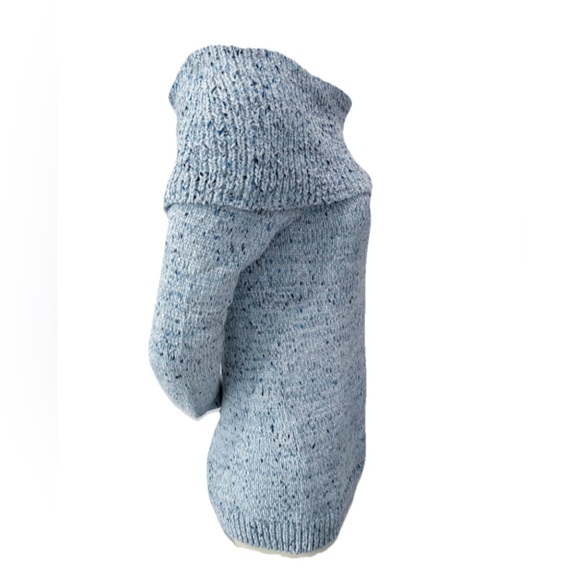 LC Lauren Conrad Chenille Off Shoulder Sweater Blue Marl Size M NWT $50 - Picture 3 of 9
